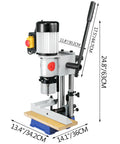 Beefy Benchtop Mortiser With Slick All Copper Motor And Sturdy Steel Arm for precise woodworking tenons