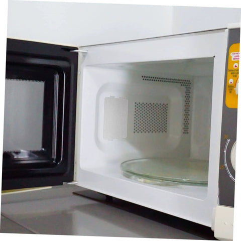 10 Pcs Heat Resistant Microwave Mica Sheets And Waveguide Covers Insulation Plates inside a microwave oven open door view