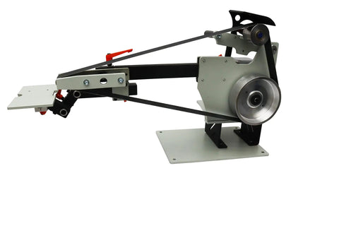 Pro Level 72 Inch Variable Speed Belt Sander And Grinder With Tri Wheel Rig for blade sharpening on a heavy duty frame.