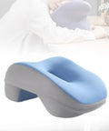 Ergonomic Desk Nap Pillow With Memory Foam Neck Support For Office Breaks And Travel, Breathable Hollow Design, Blue