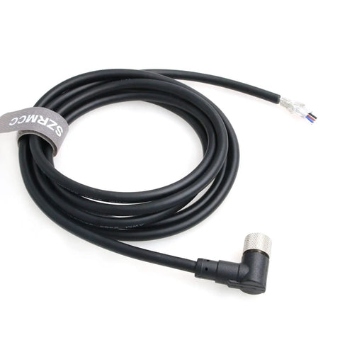 M12 ACode 4 Pin Female Right Angle Sensor Actuator Cable Bare Wire 10m Waterproof IP67