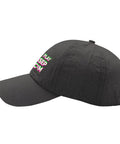 Side view of Dope Dark Gray Adjustable Baseball Cap For Men With Classic Fit, Easy Buckle, Everyday Street Style, Lightweight Comfort