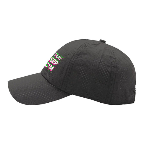 Side view of Dope Dark Gray Adjustable Baseball Cap For Men With Classic Fit, Easy Buckle, Everyday Street Style, Lightweight Comfort