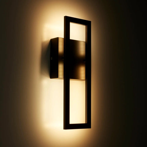 Dope Black LED Integrated Wall Sconce For Indoor Or Outdoor Use 17W 520 Lumens Weather Resistant Exterior Lighting Sleek Modern Fixture