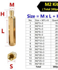 Dope 380 Piece Brass Standoff Kit With Hex Column Spacers - M2 Thread, 3 To 30mm Lengths, 15 Sizes, Organized Carry Case For PCBs And Electronics Projects, Copper Hardware Set Gear, brass spacer size chart