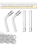 4 Pack Borosilicate Glass Tube Stem Set For Drying And Lab Experiments 110mm straight and curved heavy duty glass mouthpieces
