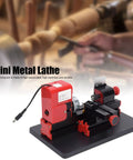 Top Shelf Mini Metal Lathe Machine With Beefy 24w Motor And 20000rpm Precision Woodworking Tool Kit displayed on bench.