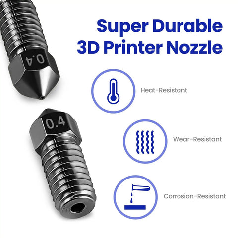 Built Tough Hardened Steel 3D Printer Nozzles 0.4mm Four Pack Precision Upgrades For AnkerMake M5 And M5C Fits Most Machines Delivers Top Shelf Performance And Seamless Extrusion For No Stress Printing Days