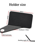 Motorcycle meter mounting bracket with M10 bolt holes, black left holder, 60x40x1.0 mm, 50° bend (Amazon)