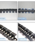 Heavy Duty Drive Roller Chain For Machine Transmission And Conveyor Drives With Single Double Hole Attachment Built Tough 40 Manganese Steel showing single and double hole designs.
