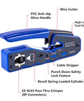 RJ45 Pass Through Crimp Tool For Cat5 Cat5e Cat6 Cat6a And Cat7 Shielded Mod Plugs 8P8C with labeled features