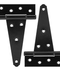 Heavy Duty 6 Inch T Strap Gate Hinges For Shed Doors And Wooden Fences Black Powder Coated 2 Pack