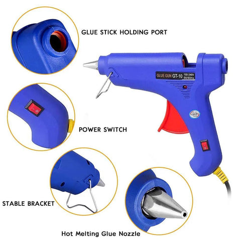 Fast Heating 100W Hot Glue Gun With 10 High Adhesion Glue Sticks For Car Dent Repair And DIY Crafts showing features