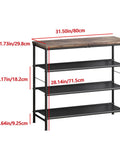 Dimensions of Four Tier Metal Shoe Rack Organizer With Industrial MDF Top Board And Layered Fabric Shelves For Entryway Closet Bedroom Living Room Or Garage Black And Rustic Brown