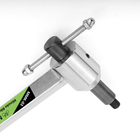 Close-up of Pro Grade Derailleur Hanger Alignment Gauge Tool for Bicycle showcasing precise inner shaft and stainless steel build
