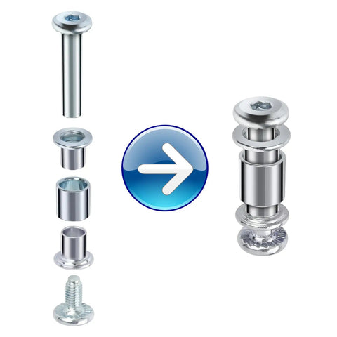 Inline Skates Axle Spacer Screws Replacement Kit With Allen Wrenches showing assembly process for DIY maintenance