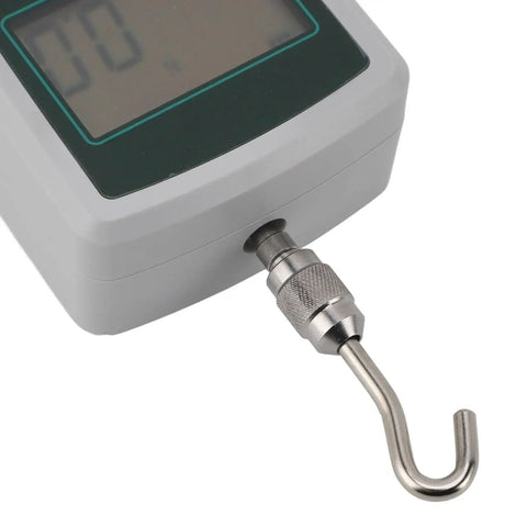 Portable Push Pull Force Gauge For Quick Tension Testing Battery Powered Mini Dynamometer With Built In Sensor 50 To 500N Compact Digital Load Tester For Material Science QC And Product Development, close-up hook attachment