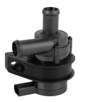 High Grade Auxiliary Cooling Water Pump With Connector Plug And Play Drop In Replacement For VW Golf Jetta Passat And Audi A3 A4 TT Engines side view showing durable plastic build and connection ports.