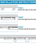 Installation instructions for Two Pack 2Ft LED T8 Integrated Shop Light Fixture With 3500 Lm 6500K Daylight White Big Bright, 30W U Shape 300 Degree Beam, Garage Ceiling And Under Cabinet Light, Corded Electric On Off Switch