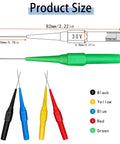 15 Piece Back Probe Pin Set for Multimeters and Car Testers, Wire Piercing Insulation Probes with size dimensions shown