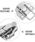 Close-up of Duckbilled Toggle Latches Set For Jewelry Boxes, Tool Chests, And Decorative Displays Retro Vintage Inspired Silver Iron Latches