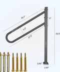 Sturdy Metal Outdoor Stair Handrail For One To Three Steps Single Post Wrought Iron Design Matte Black Rust Proof Railing with screws