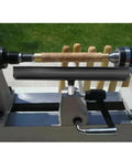 Installed Vkinman 12-inch lathe tool rest with 5/8-inch post, stainless steel, on wood lathe