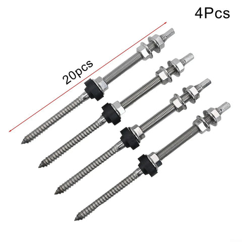 Pro Grade M10 Hanger Bolts A2 Stainless Steel With Epdm Weather Seal And Preassembled Aluminum Rail Mounting Kit For Solar Pv Panels On Metal Wood Roofs Quick And Slick Install set of 4 with EPDM washers.