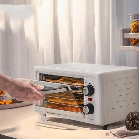 Built Tough Five Layer Food Dehydrator With Sleek Digital Temp And Timer Controls showing stacked trays of dried produce