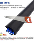 Cord Cover Aluminum Alloy Cable Raceway Kit with saw showing easy cutting and four wires, Black Silver Finish, 4cm wide
