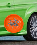 Pocket Sized Durable Quality Stainless Steel Screw Organizer Bowl Tool Tray Storage Container For Auto Parts Holder Portable Dish Grab And Go Perfect For Workshop Garage And Home Improvement With 10 Cm Diameter orange screw bowl with nails on green car door