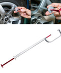 Brake Disc Thickness Measurement Verniers Caliper Car Tire Plate Wear Depth Gauge being used on a vehicle tire.