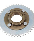 Rear Wheel 44T T8F Sprocket Chain Drive Gear With Freewheel Adapter For Electric Scooter Steel And Aluminum Alloy 4 Hole Mount 34mm Inner Diameter