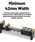 Beefy 42mm Wide CNC Slide Table With SFU1204 1605 1610 Linear Guides, Monorail XYZ Axis Ball Screw Slider For Precise CNC Motion And DIY Machining Projects For High Precision Metalworking, Woodworking, And Prototyping Applications. 42mm wide single-rail slide table with ball screw