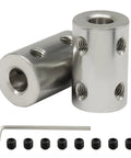 2 Pack 6mm To 6mm Bore Steel Rigid Shaft Coupling For Heavy Duty Precision Alignment In 3D Printers CNC Machines And Stepper Motors with M4 Set Screws