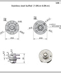 Heavy Duty 360 Degree Machine Disc Damping Shaft For Industrial Gear Hardware Parts With Hinge Spacing Plus Style And Smoother Operation, stainless steel design with dimensions.