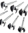 Premium Jumbo Forstner Drill Bit Set 8 Piece Heavy Duty Woodworking Cutters 1/2 Inch Shank showing various bit sizes and designs.