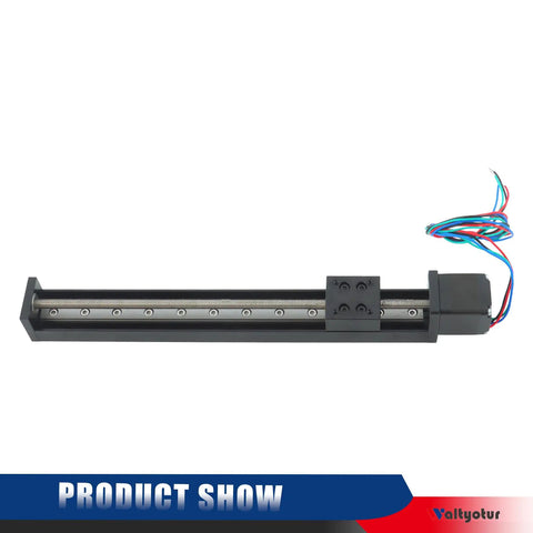 200mm Travel Mini Linear Rail Guide With T6x1 Lead Screw And NEMA11 Stepper Motor For CNC Router X Y Z Linear Stage Actuator Built For Heavy Duty Precision And Smooth Motion For Pro Grade Machining, black linear rail with wiring