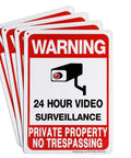 Private Property No Trespassing Sign With Video Surveillance Outdoor Aluminum Sign 10 By 7 Inches UV Printed