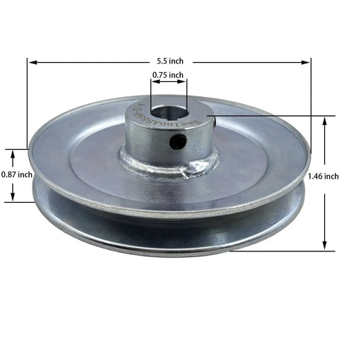 Heavy Duty Single Groove V Belt Pulley 5.5 Inch OD 3/4 Inch Bore Motor Pulley Made From 1020 Steel Zinc Plated For A B 5L 4L V Belts Durable And Ready To Roll