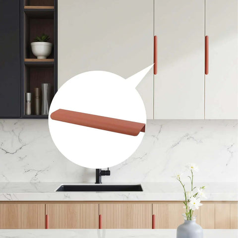 Two Finger Edge Pulls Concealed Drawer Handle With Screws For Cabinets And Furniture Aluminum 8 Inch Rust Resistant Installed