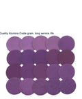 Versatile 30 Pack Sanding Discs For Drill And Rotary Tool, Premium Wet Or Dry Aluminum Oxide Grit Range 60 To 10000, Hook Loop Backing circle sanding discs in various purple shades.