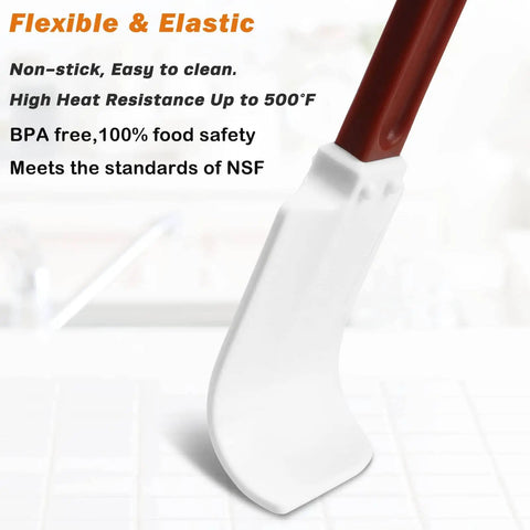 High Temp Silicone Spatulas Set Of 2 10 Inch Heat Resistant Nonstick Spatula Scrapers With Nylon Handles NSF Certified Kitchen Must Haves