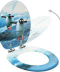 Super Chill Soft Close Toilet Seat Covers With Hella Cozy Flannel Padding Adorable Penguin Design And Snug Universal Fit, featuring penguin design and adjustable hinges.