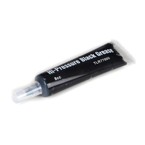 Hi-Pressure Black Grease tube, 8cc, TLR77000, black plastic container with clear applicator nozzle