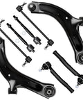 Beef Up Your Nissan Cube And Versa With This 8 Piece Front End Suspension Kit Including Front Lower Control Arm Ball Joints Tie Rod Ends And Sway Bar End Links, black steel