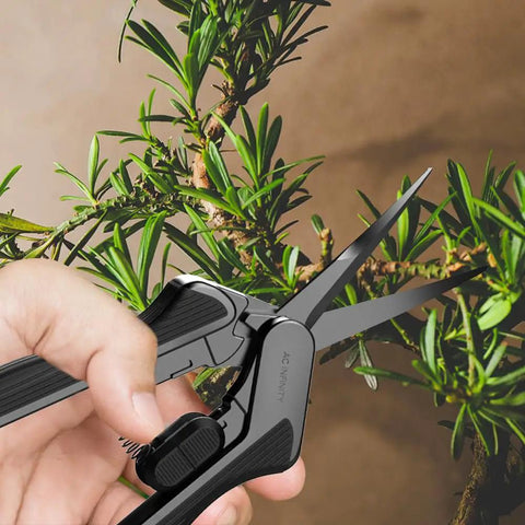 Using stainless steel curved pruning shear with nonstick coating, 6.6 inch micro-tip blades for trimming plant branches