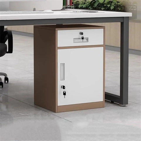 Locking Home Office Storage Cabinet In Heavy Duty Steel under desk with smooth full extension drawers and easy clean finish