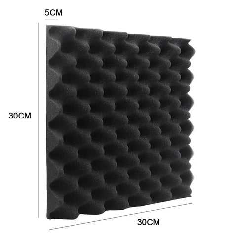 Built Legit Egg Crate Acoustic Foam Panels 9 Piece Set 30x30cm black soundproof wall padding for audio treatment.