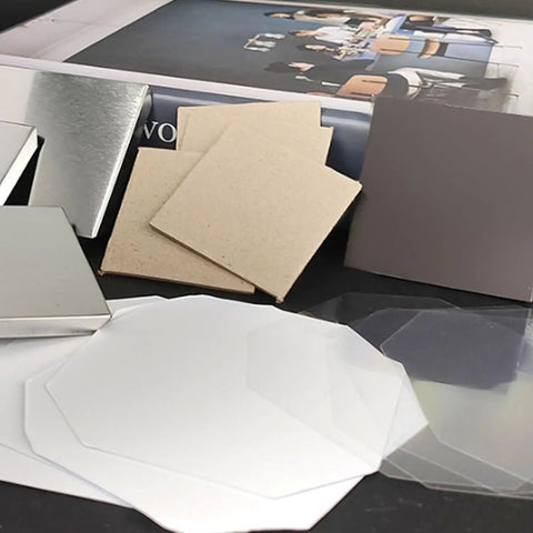 Bulk Square Magnet Maker Kit For DIY Projects 2x2 Inch 50x50mm Cardboard Backing Includes Magnets Metal Casing Protective Film
